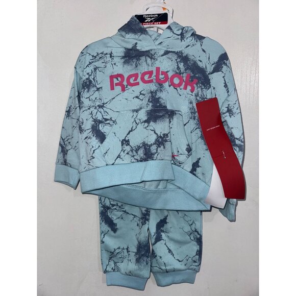 Reebok Kids Blue Tie-Dye Hoodie & Jogger Set Size 12 M Cotton/Polyester - Picture 1 of 4